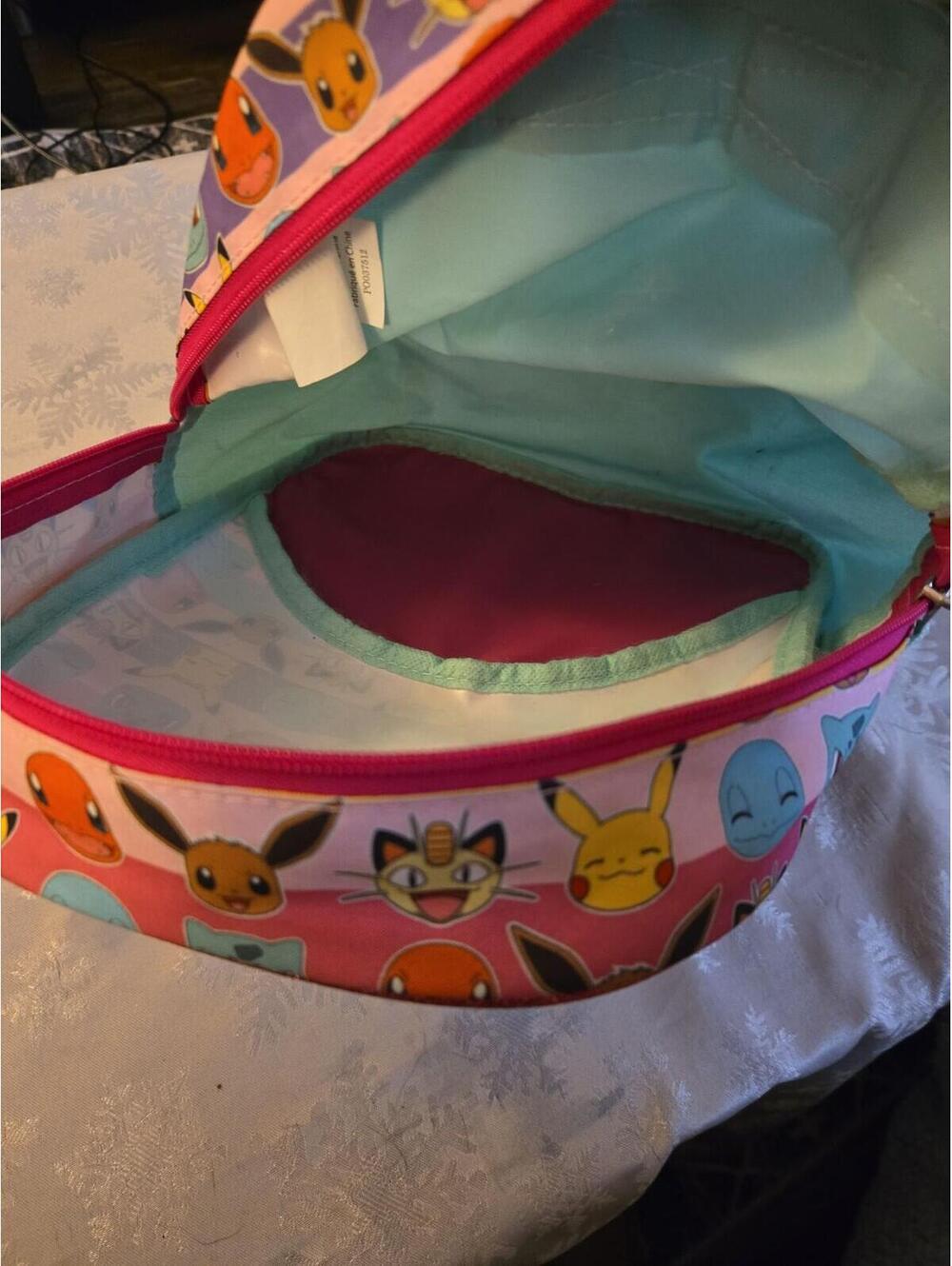 Vintage Pokemon Pikachu & Pichu Mini Backpack Teal Glitter Trim - Picture 4 of 6